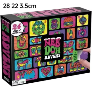 Advent Calendar Gift - ปฏิทินนับถอยหลังวันคริสต์มาส Needoh 24 วันแห่งความประหลาดใจ กล่องสุ่มของเล่นบีบคลายเครียด ของขวัญวันหยุด