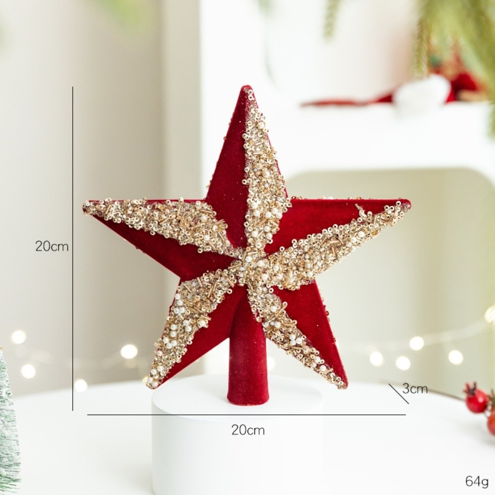 Star Tree Topper - ดาวประดับยอดต้นคริสต์มาสแบบใหม่ ขนาด 14 ซม. ทำจากพลาสติกเคลือบผิวมันวาว สีพื้น