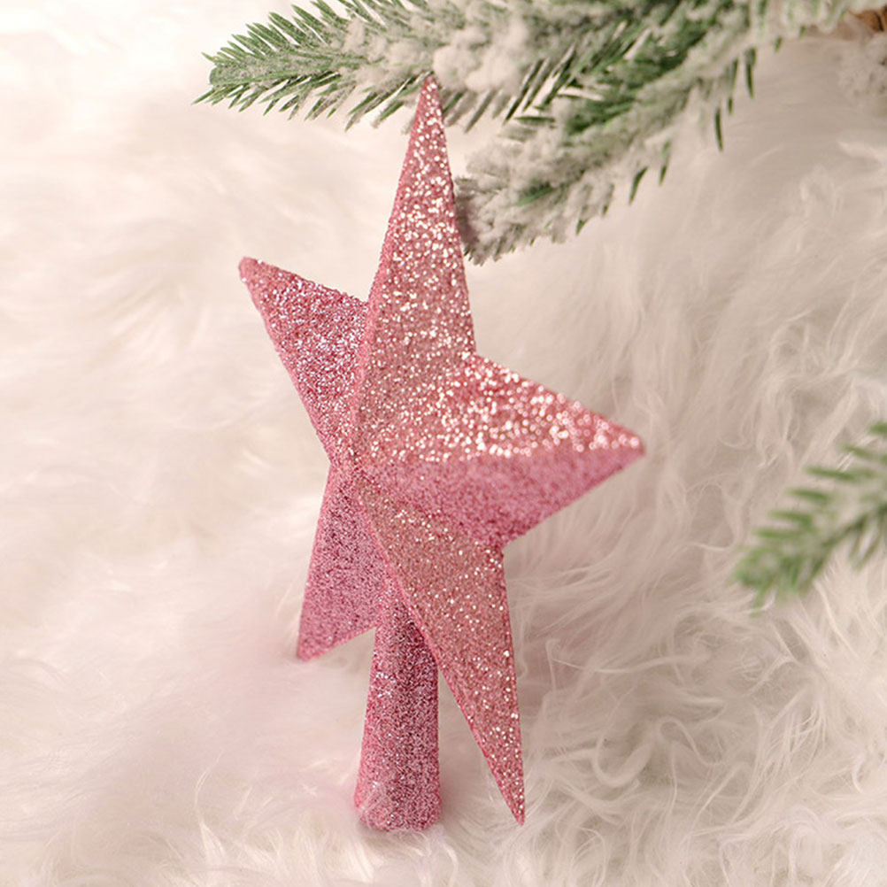 Star Tree Topper - ของตกแต่งต้นคริสต์มาส 3 ชิ้น ดาวประดับขนาดใหญ่ ประดับกลิตเตอร์ ขนาดเล็ก