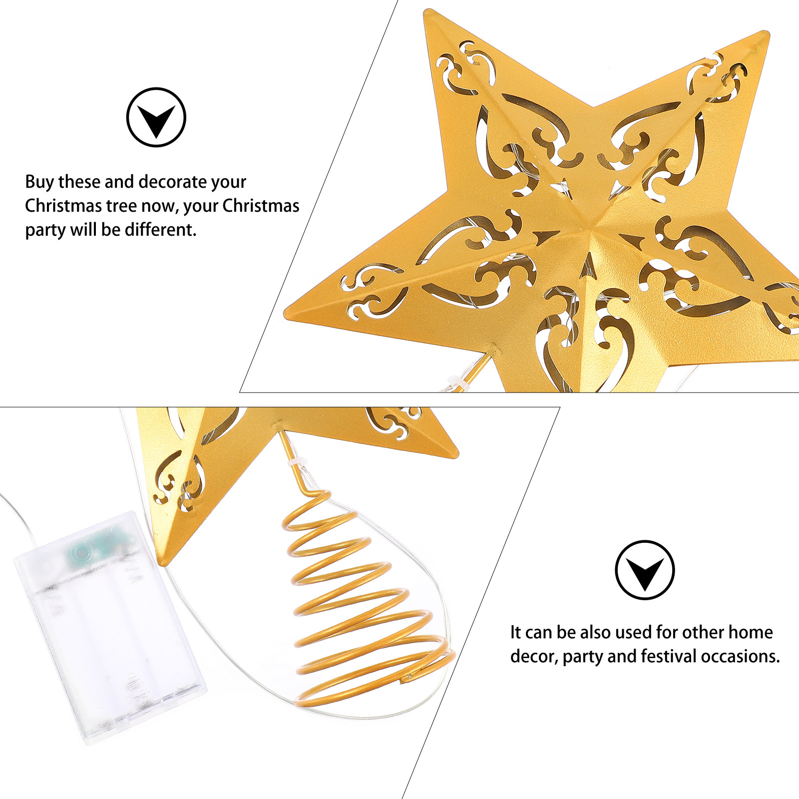 ดาวประดับยอดต้นคริสต์มาสเคลือบ - Star Tree Topper บทวิจารณ์และราคา