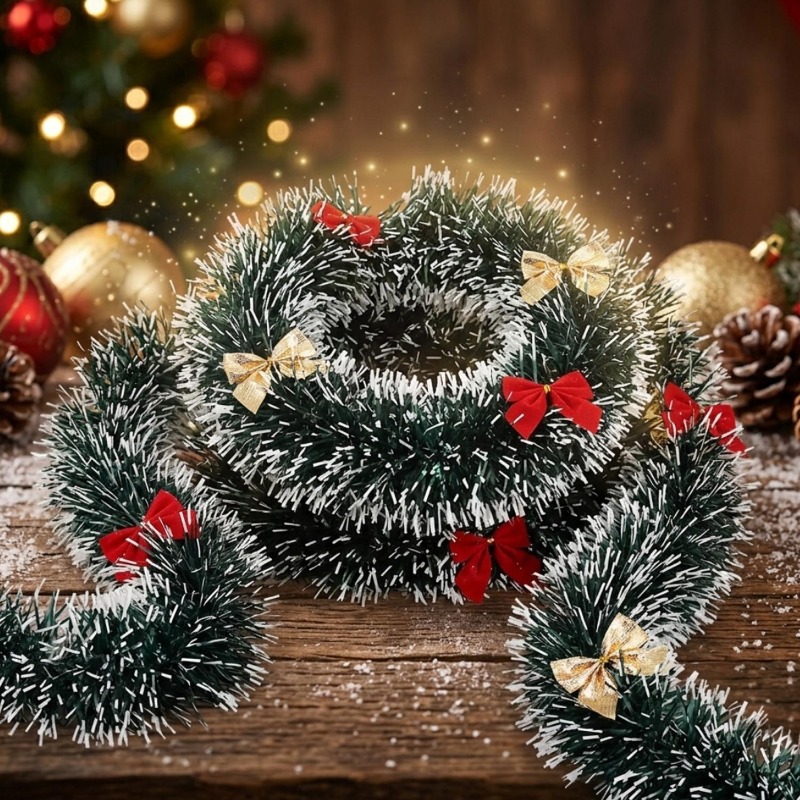 พวงมาลัยคริสต์มาสยาว 20/2 เมตร - Tinsel Garland Decoration บทวิจารณ์และราคา