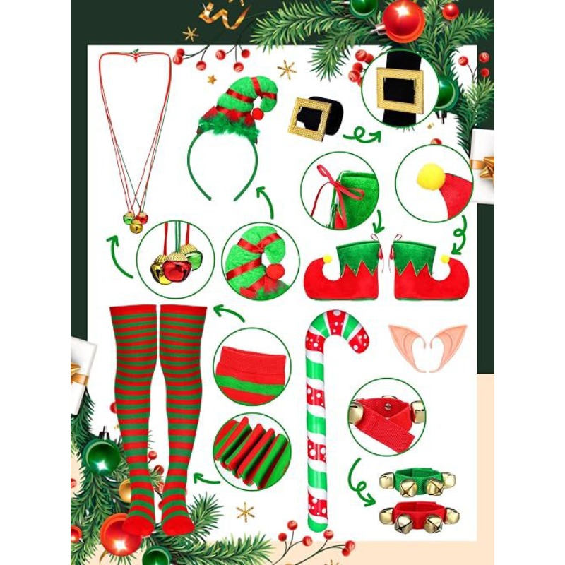 ชุดคอสตูมเอลฟ์คริสต์มาสสำหรับผ - Elf Costume Christmas บทวิจารณ์และราคา